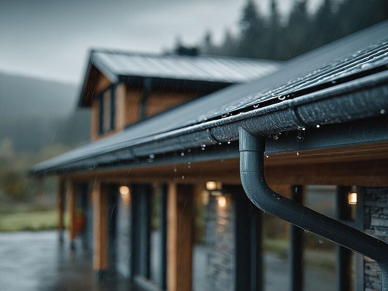 Custom rain gutters installed on a Colorado home